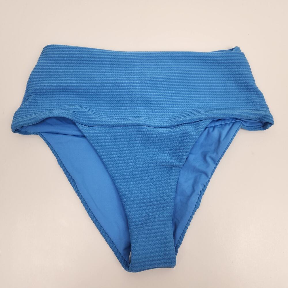 L*Space Desi Bikini Bottom in Blue Ribbed Size XS